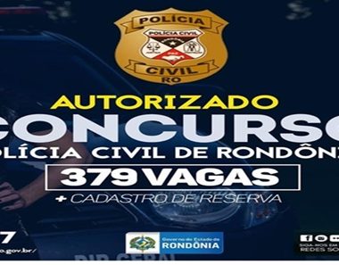 Concurso Polícia Civil RO é autorizado com mais de 300 vagas, salários de até 11 mil Concurso Polícia Civil RO é autorizado com mais de 300 vagas, salários de até 11 mil