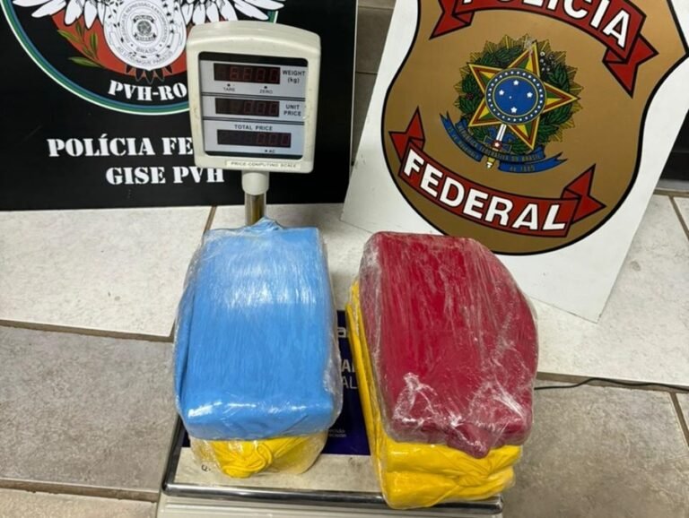 EM PORTO VELHO - Mulher é detida com 6,8 kg de cocaína com destino à PB