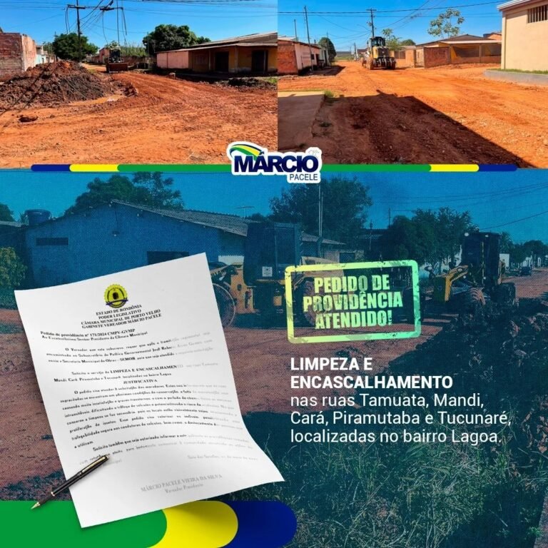 PEDIDO ATENDIDO - Prefeitura atende solicitação do vereador Márcio Pacele e realiza melhorias no bairro Lagoa 1 PEDIDO ATENDIDO - Prefeitura atende solicitação do vereador Márcio Pacele e realiza melhorias no bairro Lagoa