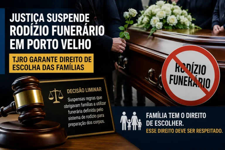 TJRO suspende regras do rodízio funerário em Porto Velho e reforça direito de escolha das famílias