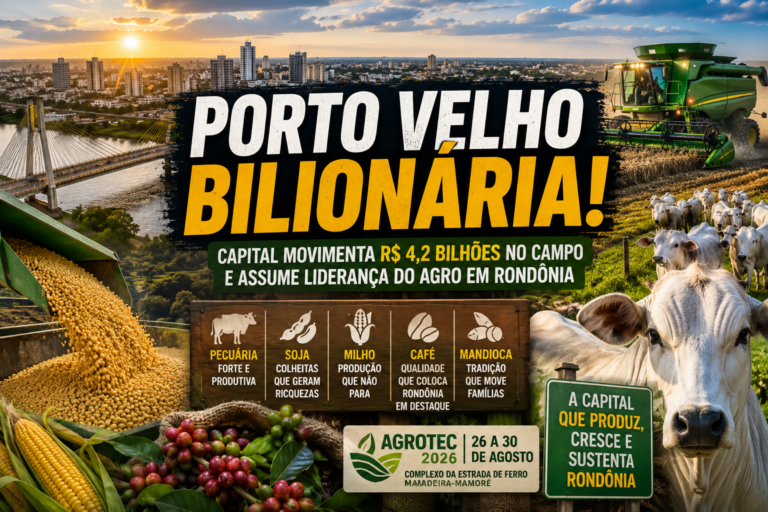 Porto Velho bilionária: capital movimenta R$ 4,2 bilhões no campo e assume liderança do agro em Rondônia 7 Porto Velho bilionária: capital movimenta R$ 4,2 bilhões no campo e assume liderança do agro em Rondônia