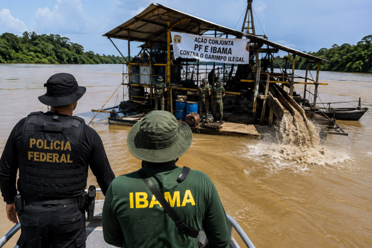 Cerco ao garimpo aumenta no Rio Madeira: PF e Ibama destroem 10 dragas e agora miram financiadores 4 Cerco ao garimpo aumenta no Rio Madeira: PF e Ibama destroem 10 dragas e agora miram financiadores