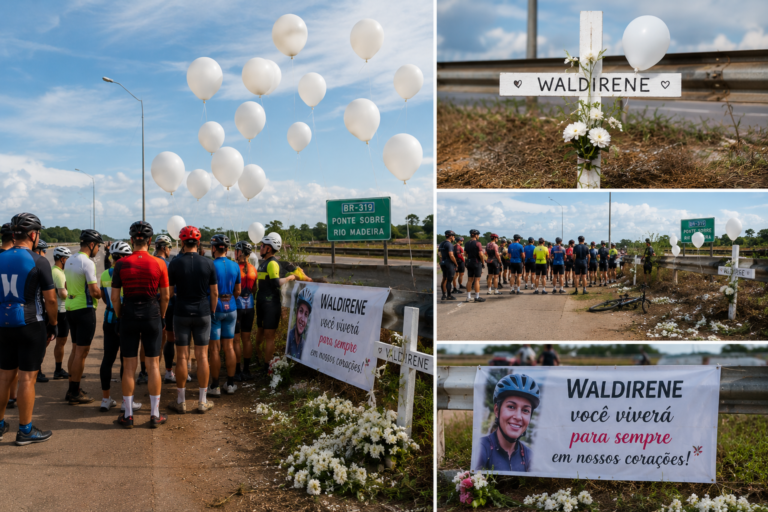 Dor sobre duas rodas: ciclistas voltam ao local onde Waldirene morreu e fazem homenagem emocionante em Porto Velho 1 Dor sobre duas rodas: ciclistas voltam ao local onde Waldirene morreu e fazem homenagem emocionante em Porto Velho