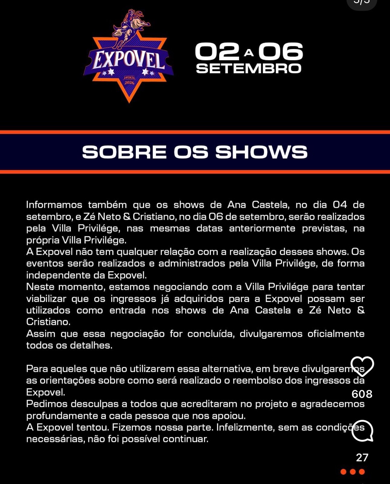Screenshot Expovel anuncia cancelamento de feira agropecuária em Porto Velho